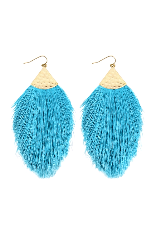 S24-7-2-HDE2232BL BLUE TASSEL DROP EARRINGS/6PAIRS