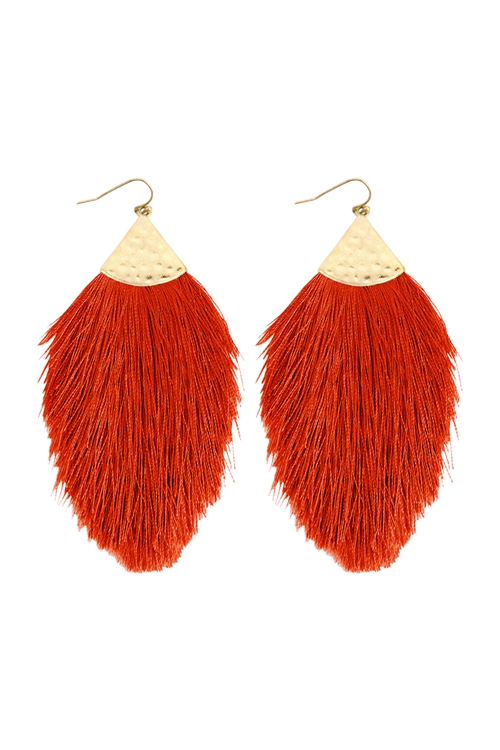 S23-10-4-HDE2232BRI BRICK TASSEL DROP EARRING/6PAIRS