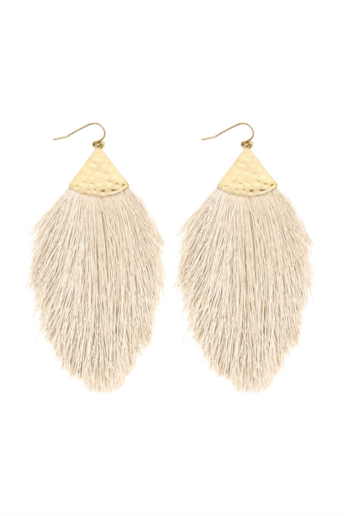 S17-8-1-HDE2232IV WHITE TASSEL DROP EARRINGS/6PAIRS