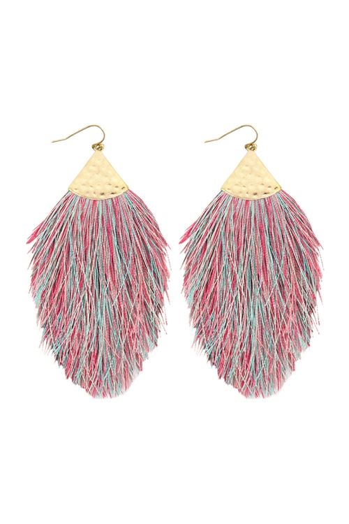 S23-8-2-HDE2232MT MULTI COLOR TASSEL DROP EARRINGS/6PAIRS