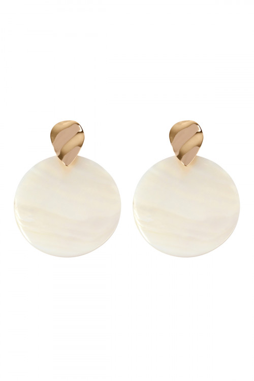 A2-3-4-HDE2333 SEASHELL STATEMENT EARRINGS/6PAIRS