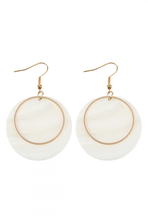 A2-3-4-HDE2337 SEASHELL WITH HOOP STATEMENT EARRINGS/6PAIRS