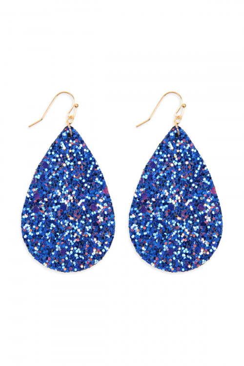 S23-4-2-HDE2560SP SAPPHIRE SEQUIN TEARDROP EARRINGS/6PAIRS