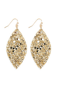 S4-5-2/S25-4-2-HDE2561G GOLD SEQUIN MARQUISE DROP EARRINGS/6PAIRS