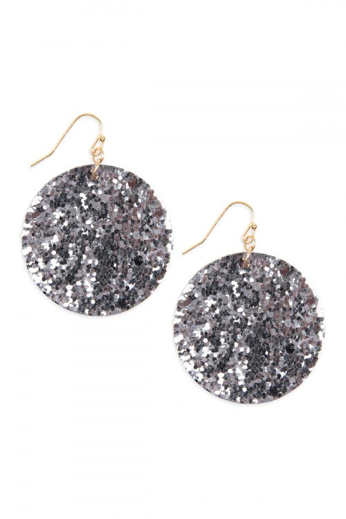 A2-1-4-HDE2562PTW PEWTER SEQUIN CIRCLE DROP EARRINGS/6PAIRS