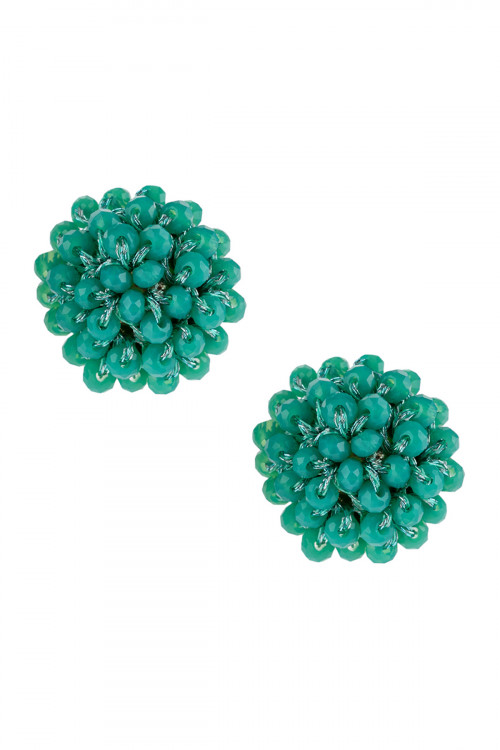 A3-3-4-HDE2597TQ TURQUOISE RONDELLE POST EARRING/6PAIRS