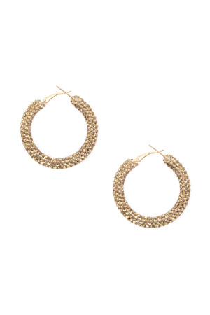 A2-4-5-HDE2612GD GOLD RHINESTONE COATED HOOP EARRING/6PAIRS