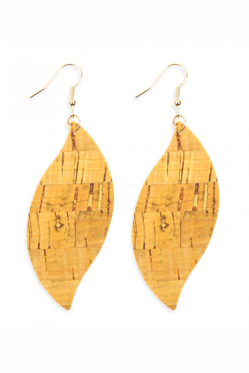 S5-5-4-HDE2617MU MUSTARD WAVE MARQUISE CORK DROP EARRINGS/6PAIRS