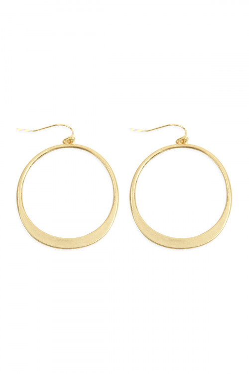 A2-1-2-HDE2653G GOLD OPEN CIRCLE DROP EARRINGS/6PAIRS