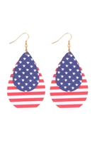 S23-4-2-HDE2849 - USA LEATHER TEARDROP EARRINGS/6PCS