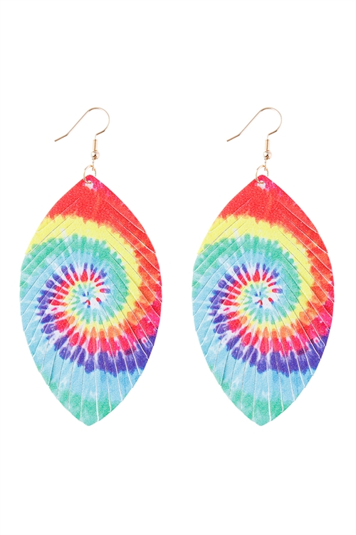 S22-12-4-HDE2920MT1 MULTI COLOR 1 VIBRANT COLORS DROP EARRINGS/6PAIRS