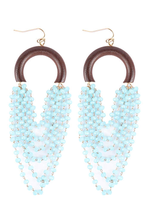 S18-2-5-HDE3500BL - LAYERED STATEMENT HOOK EARRINGS - BLUE/6PCS (NOW $2.00 ONLY!)