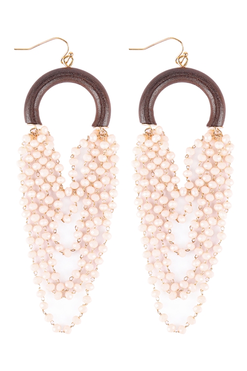 S18-2-5-HDE3500IV - LAYERED STATEMENT HOOK EARRINGS - IVORY/6PCS (NOW $2.00 ONLY!)