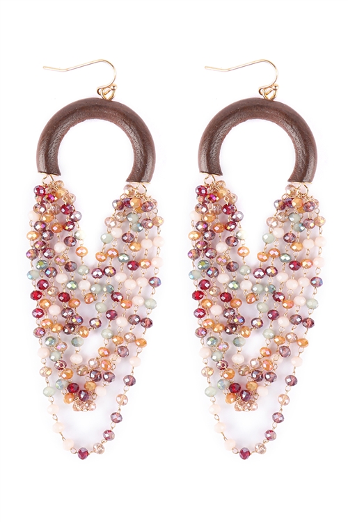 S18-2-5-HDE3500MT - LAYERED STATEMENT HOOK EARRINGS - MULTICOLOR/6PCS (NOW $2.00 ONLY!)