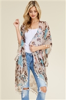 S25-8-1-HDF1997KA KHAKI FLORAL TASSEL CARDIGAN/6PCS