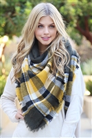 S2-4-5-HDF2177 OLIVE BLANKET FRINGED SCARF/6PCS (NOW $4.75 ONLY!)