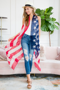 S22-5-3-HDF2443 AMERICAN FLAG CARDIGAN/6PCS