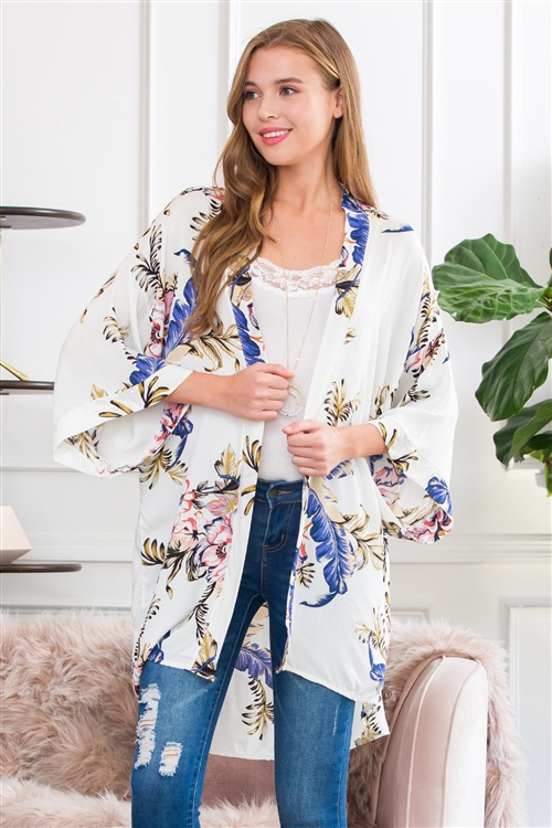 S3-5-4-HDF2446WT WHITE BOLD FLORAL KIMONO/6PCS