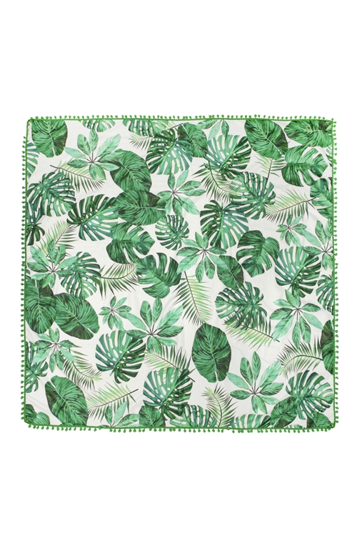 S26-9-3-HDF2758-13-TROPICAL PRINT SQUARE TOWEL/1PC