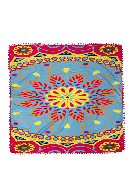 S28-2-2-HDF2758-14- SQUARE BEACH TOWEL/1PC