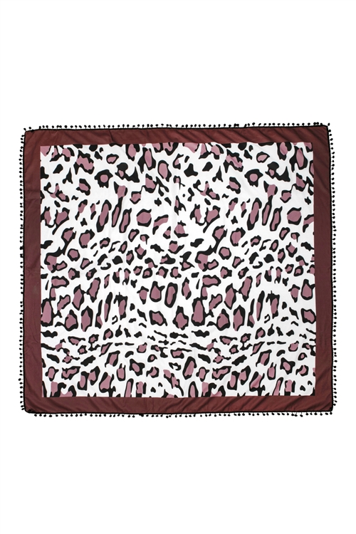 S28-1-2-HDF2758-16-LEOPARD PRINT SQUARE TOWEL/1PC