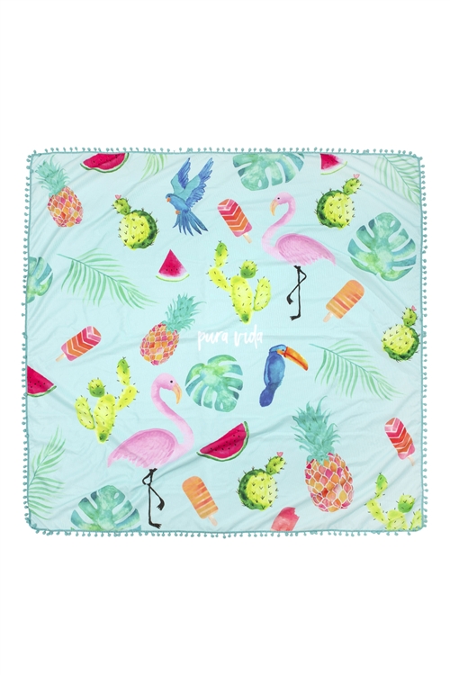 S28-2-3-HDF2758-18- SQUARE BEACH TOWEL/1PC