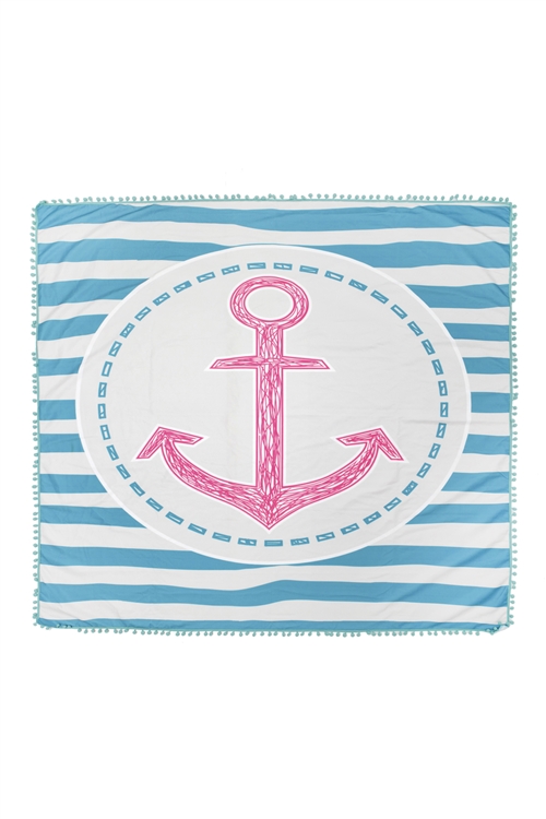 S28-7-4-HDF2758-4-ANCHOR PRINT SQUARE TOWEL/1PC