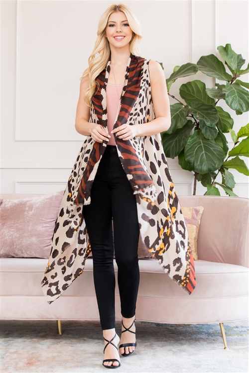 S3-6-1-HDF2760OR ORANGE LEOPARD PRINTED KIMONO/6PCS (NOW $3.00 ONLY!)