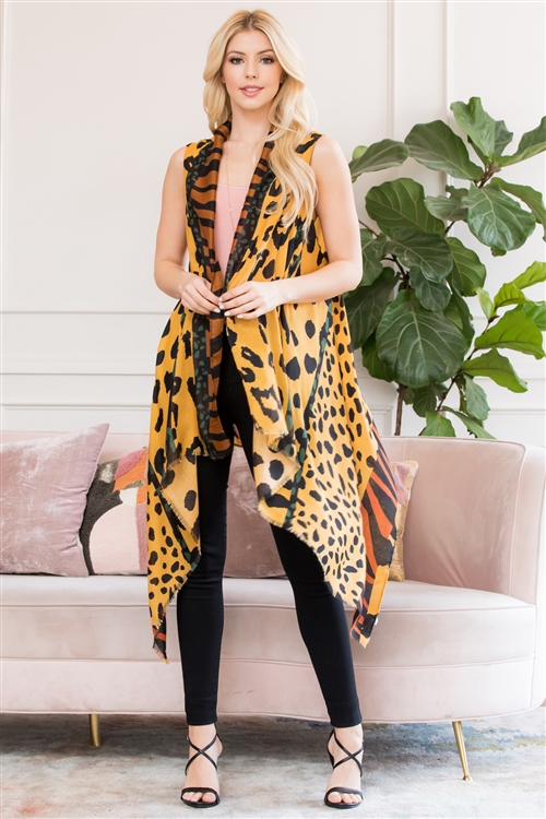 S3-6-1-HDF2760YW YELLOW LEOPARD PRINTED KIMONO/6PCS (NOW $3.00 ONLY!)