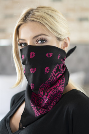 S3-4-4-HDF2859BFS BLACK FUCHSIA PAISLEY PRINT BANDANA/12PCS