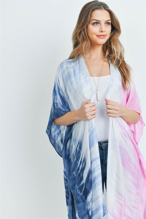 S26-8-5-HDF3173-TIE DYE OMBRE OPEN FRONT KIMONO/6PCS