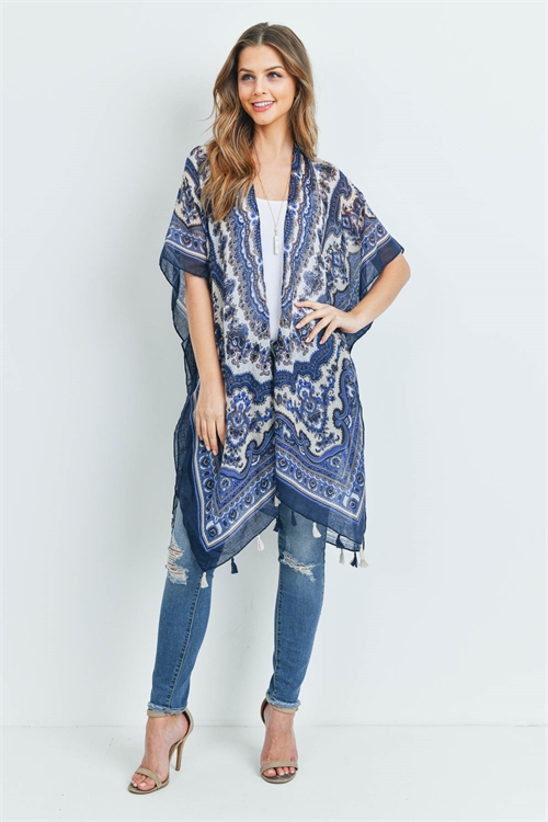 S28-7-5-HDF3178-PAISLEY PATTERN OPEN FRONT KIMONO/6PCS