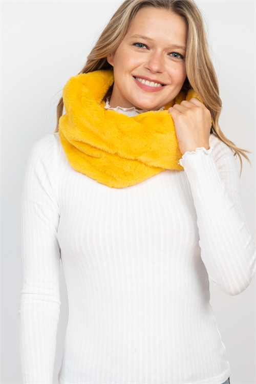 S18-1-4-HDF3475MU - INFINITY SOFT FUR SCARF - MUSTARD/6PCS (NOW $1.50 ONLY!)