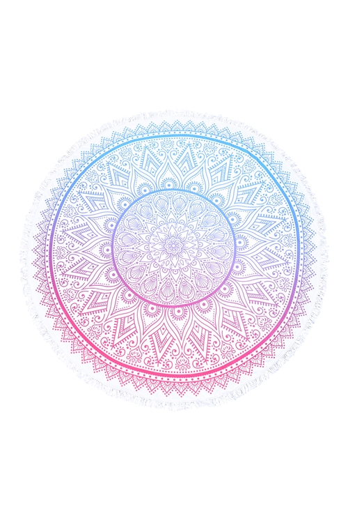 S27-1-1-HDF3639 - MANDALA, BOHO MICROFIBER ROUND TAPESRY SUMMER BEACH TOWEL - MULTICOLOR/1PC