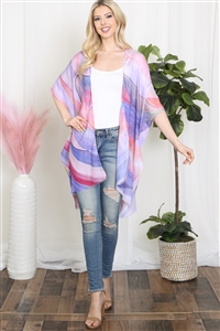 C-1-HDF3940PK - MULTICOLOR ABSTRACT PRINT TASSEL OPEN FRONT KIMONO-PINK/6PCS (NOW $4.50 ONLY!)