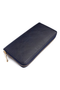 S17-8-3-HDG1460NV NAVY CLASSIC SINGLE ZIPPER WALLET/6PCS