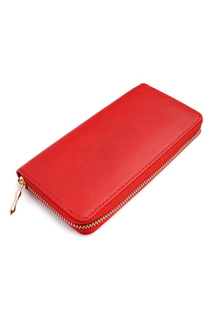 S17-9-3-HDG1460RD RED CLASSIC SINGLE ZIPPER WALLET/6PCS