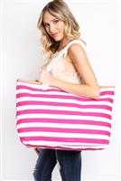 S25-1-3-HDG1636FS FUCHSIA JUMBO STRIPE BAG/6PCS (NOW $4.50 ONLY!)