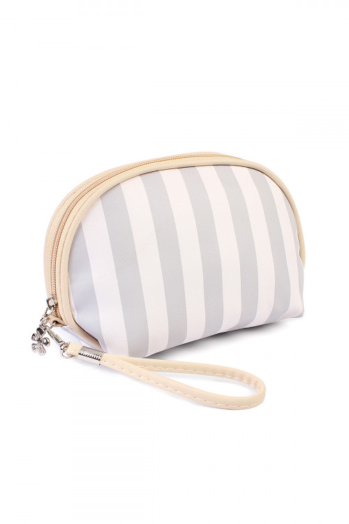 S5-5-1-HDG1857-1GY GRAY STRIPED COSMETIC BAG/6PCS