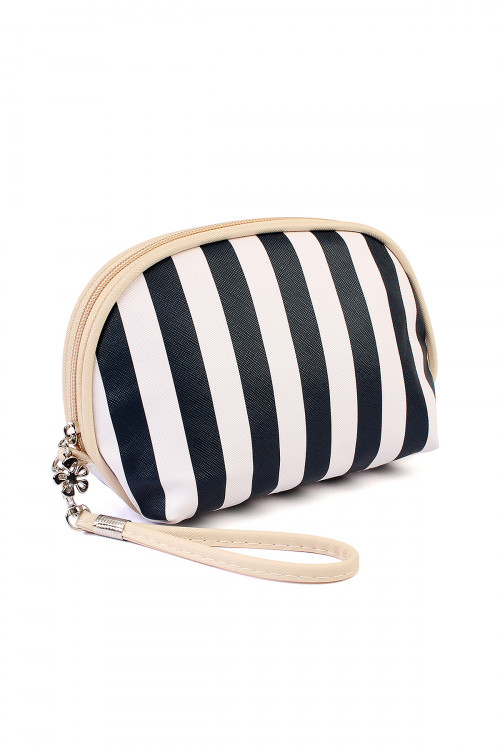 S5-5-1-HDG1857-1NV NAVY STRIPED COSMETIC BAG/6PCS