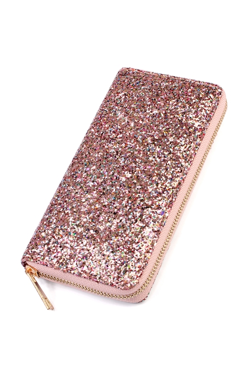 S17-10-2-HDG1883PK- PINK GLITTERS WALLET/6PCS