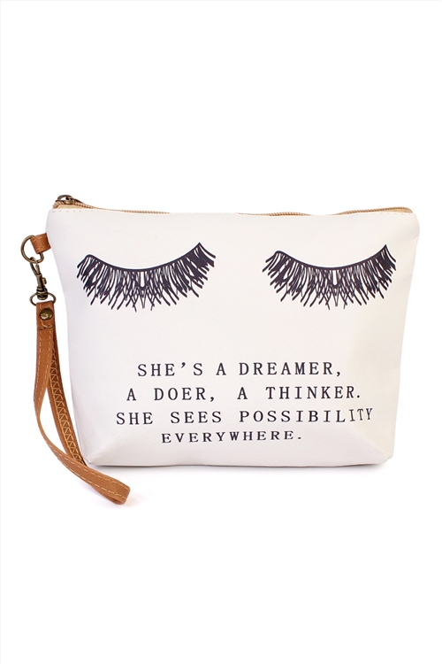 S2-9-2-HDG1906 "SHES A DREAMER..." WRISTLET MAKEUP BAG/6PCS