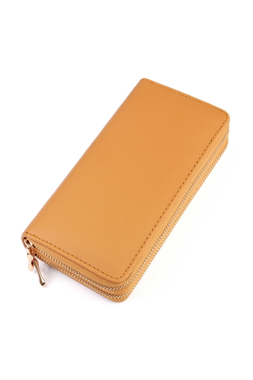 S2-9-1-HDG2000CM CAMEL DOUBLE ZIPPER WALLET/6PCS