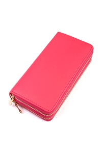 S3-7-1-HDG2000FS FUCHSIA DOUBLE ZIPPER WALLET/6PCS