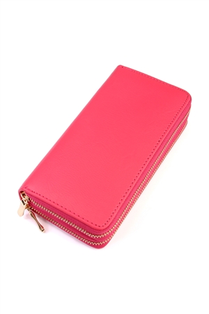 S3-7-1-HDG2000FS FUCHSIA DOUBLE ZIPPER WALLET/6PCS