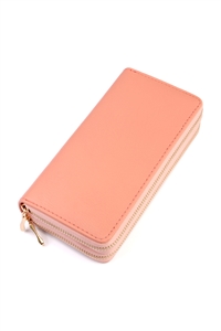 S20-4-1-HDG2000PK PINK DOUBLE ZIPPER WALLET/6PCS