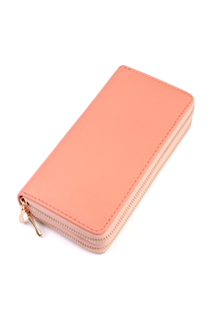 S20-10-3-HDG2000PK PINK DOUBLE ZIPPER WALLET/6PCS