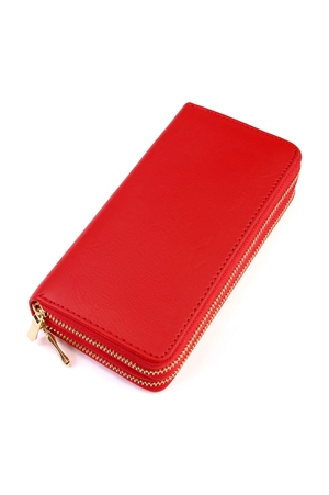 S2-8-2-HDG2000RD RED DOUBLE ZIPPER WALLET/6PCS