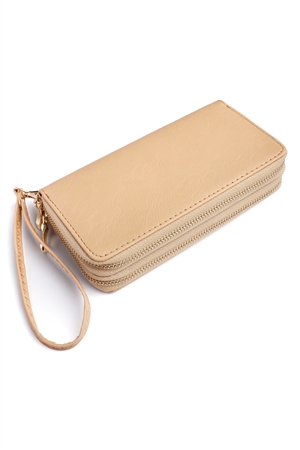 S29-1-2-HDG2000SD NATURAL DOUBLE ZIPPER WALLET/6PCS