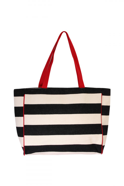 S3-5-2-HDG2039BK- STRIPED SHOULDER BAG-BLACK/6PCS